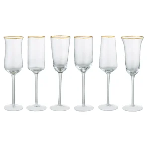 Bitossi Home Clear Set Of 6 Mixed Shapes Flutes