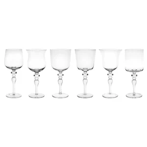 Bitossi Home Set 6 Goblets Adorned Stems Mixed Shapes