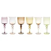 Bitossi Home Set 6 Goblets Adorned Stems Mixed Shapes