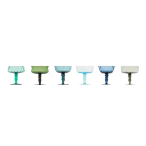 Bitossi Home Set 6 Goblets Assorted Shapes - Transparent Texture