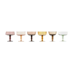 Bitossi Home Set 6 Goblets Assorted Shapes - Transparent Texture