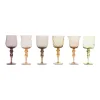 Bitossi Home Set 6 Goblets Texture Amber/Pink Nuances