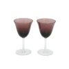 Bitossi Home Set Of 6 Wine Goblets Purple